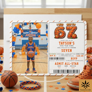 I Was 6, Now I’m 7 Basketball Birthday – All-Star Einladung