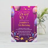 I Was 6 Now I’m 7 Birthday for kids Einladung (Stehend Vorderseite)