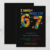  I Was 6 Now I’m 7 Boy Birthday Einladung (Vorne/Hinten)