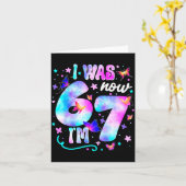 I Was 6 Now I’m 7 Butterfly 7th Birthday Girls Kid Karte (Gelbe Blume)