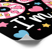 I Was 6 Now I’m 7 Funny Birthday Girl Seven Years Poster (Ecke)