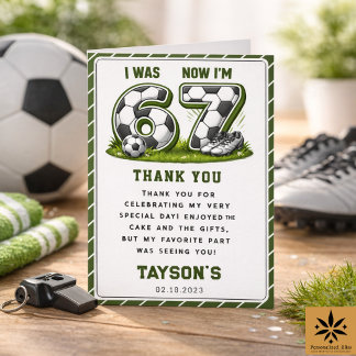 I Was 6, Now I’m 7 Soccer Birthday – All-Star Part Dankeskarte