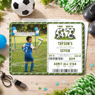 I Was 6, Now I’m 7 Soccer Birthday – All-Star Part Einladung