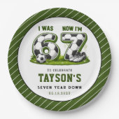 I Was 6, Now I’m 7 Soccer Birthday – All-Star Part Pappteller (Vorderseite)