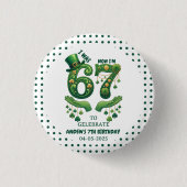I Was 6 Now I’m 7 St. Patrick’s Day Boy Birthday Button (Vorderseite)