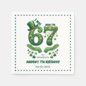I Was 6 Now I’m 7 St. Patrick’s Day Boy Birthday Serviette (Vorderseite)