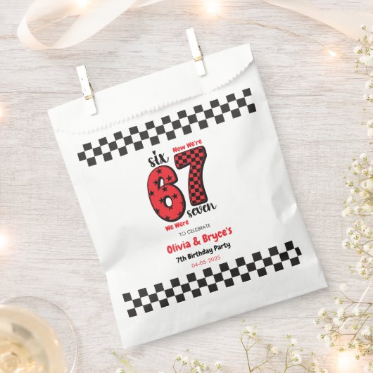 I Was 6, Now I’m 7 – Twin 7th Birthday for Kids Geschenktütchen (Ausgeschnitten)