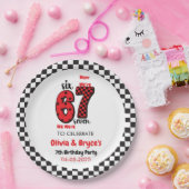 I Was 6, Now I’m 7 – Twin 7th Birthday for Kids Pappteller (Party)