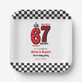 I Was 6, Now I’m 7 – Twin 7th Birthday for Kids Pappteller (Vorderseite)