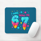 I Was 6 Now I'm 7 67 Birthday Baseball Drip 7 Year Mousepad (Mit Mouse)