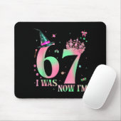 I Was 6 Now I'm 7 67 Birthday Witch Nk Green Birth Mousepad (Mit Mouse)