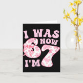 I Was 6 Now I'm 7 67 Meme Groovy Retro 7th Birthda Karte (Gelbe Blume)