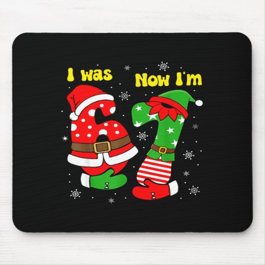 I Was 6 Now I'm 7 67 Seven Year Old Birthday Girls Mousepad (Vorne)