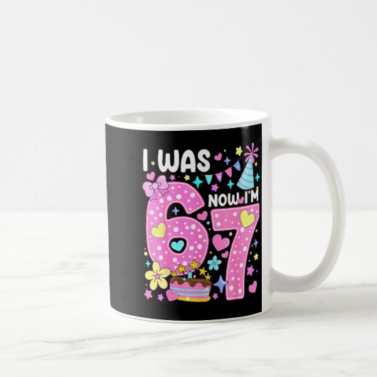 I Was 6 Now I'm 7 7th Birthday Girl Nk Coquette Bo Kaffeetasse (Rechts)