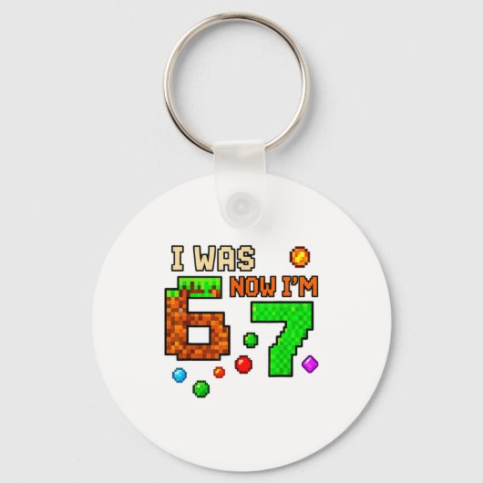 I Was 6 Now Im 7 Awesome Retro Gaming 67 Meme Jok Schlüsselanhänger (Vorderseite)