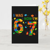 I Was 6 Now I'm 7 Building Block Funny Gift For Ki Karte (Gelbe Blume)