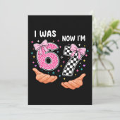 I was 6 now I'm 7 cute birthday numbers Einladung (Stehend Vorderseite)