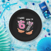 I was 6 now I'm 7 cute birthday numbers Pappteller (Party)