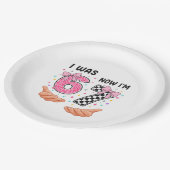 I was 6 now I'm 7 cute birthday numbers Pappteller (Schrägansicht)