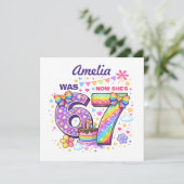 I Was 6 Now I'm 7 Girls 7th Birthday  (Stehend Vorderseite)