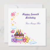 I Was 6 Now I'm 7 Girls 7th Birthday  (Rückseite)