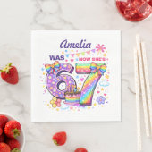 I Was 6 Now I'm 7 Girls 7th Birthday  Serviette (Beispiel)
