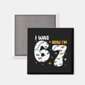 I Was 6 Now Im 7 Hockey Birthday  Magnet (Vorderseite/Rückseite)
