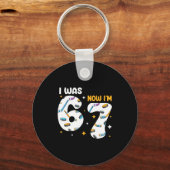 I Was 6 Now Im 7 Hockey Birthday  Schlüsselanhänger (Vorderseite)