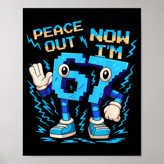 I Was 6 Now I'm 7 Six Seven Brainrot 7 Year Old Bi Poster (Vorne)