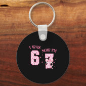 I Was 6 Now I'm 7 Year Old Birthday Girls Coquette Schlüsselanhänger (Vorderseite)