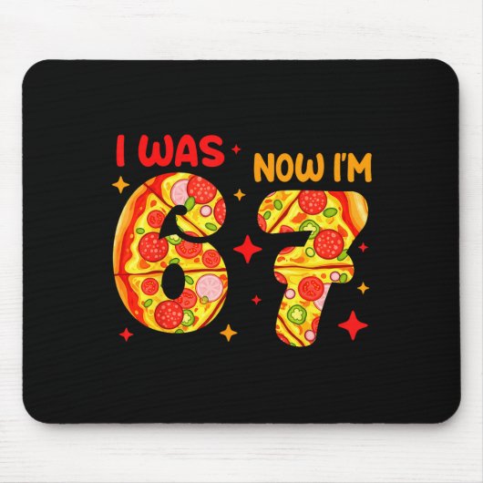 I Was 6 Now I'm 7 Zza Birthday 7 Year Old Theme Mousepad (Vorne)