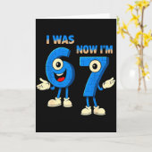 I Was 6 Now I'm 7th Birthday Funny 67 Italian Brai Karte (Gelbe Blume)