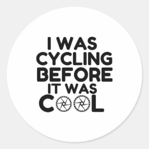 I Was Cycling Runder Aufkleber