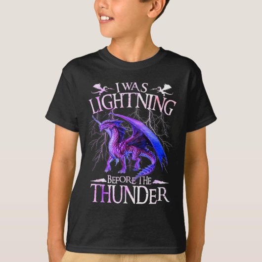 I Was Lightning Before The Thunder Dragons Lover M T-Shirt (Vorderseite)