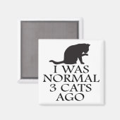 i-was-normal-3-cats-vor-lustig-cat magnet (Vorderseite/Rückseite)