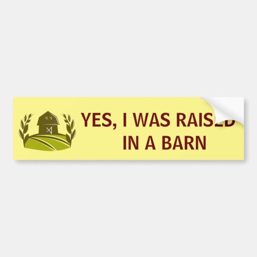 i was raised in a barn yellow autoaufkleber (Vorne)