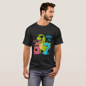 I Was Six Now I'm Seven T-rex Dinosaur 67 Meme 7th T-Shirt (Vorne ganz)