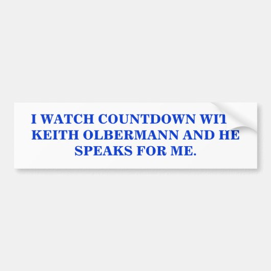 I WATCH KEITH OLBERMANN AUTOAUFKLEBER (Vorne)