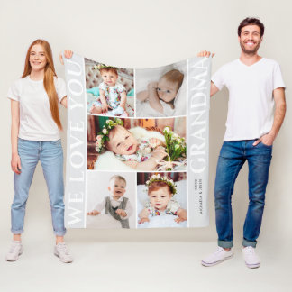 I/We Liebe You Oma 8-Foto Collage Custom Gift Fleecedecke