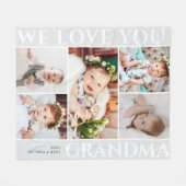 I/We Liebe You Oma 8-Foto Collage Custom Gift Fleecedecke (Vorderseite (Horizontal))