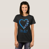 I Wear Blue For Autism Awareness Heart Butterfly T-Shirt (Vorne ganz)