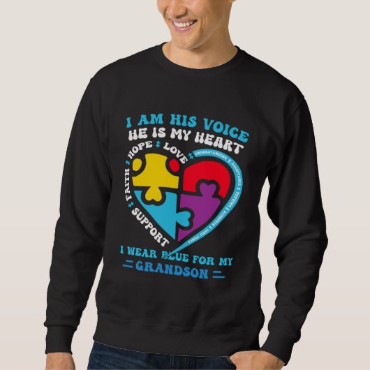 I Wear Blue For My grandson Autism Awareness groov Sweatshirt (Vorderseite)