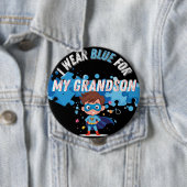 I wear blue for my Grandson Autism Pin Badge  Button (Beispiel)