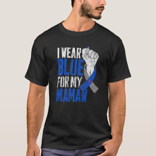 I Wear Blue For My Mamaw Diabetes Awareness Ribbon T-Shirt (Vorderseite)