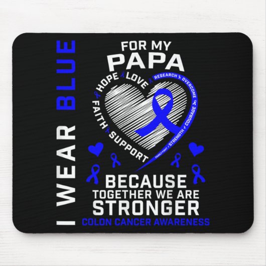 I Wear Blue For My Papa Colon Cancer Awareness Gra Mousepad (Vorne)