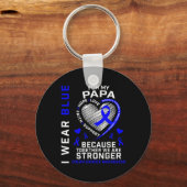 I Wear Blue For My Papa Colon Cancer Awareness Gra Schlüsselanhänger (Vorderseite)