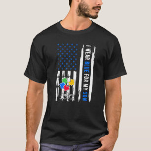 I Wear Blue For My Son Autism Awareness Month T-Shirt