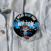 I wear blue for my son Autism Pin Button Badge (Beispiel)