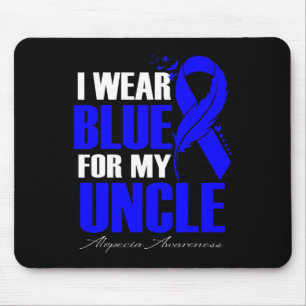 I Wear Blue For My Uncle Alopecia Feather Mousepad