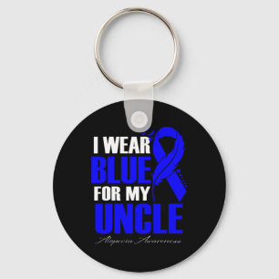 I Wear Blue For My Uncle Alopecia Feather Schlüsselanhänger